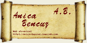Anica Bencuz vizit kartica